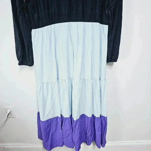 Lane Bryant 22 color block parachute tiered maxi dress - Picture 2 of 10